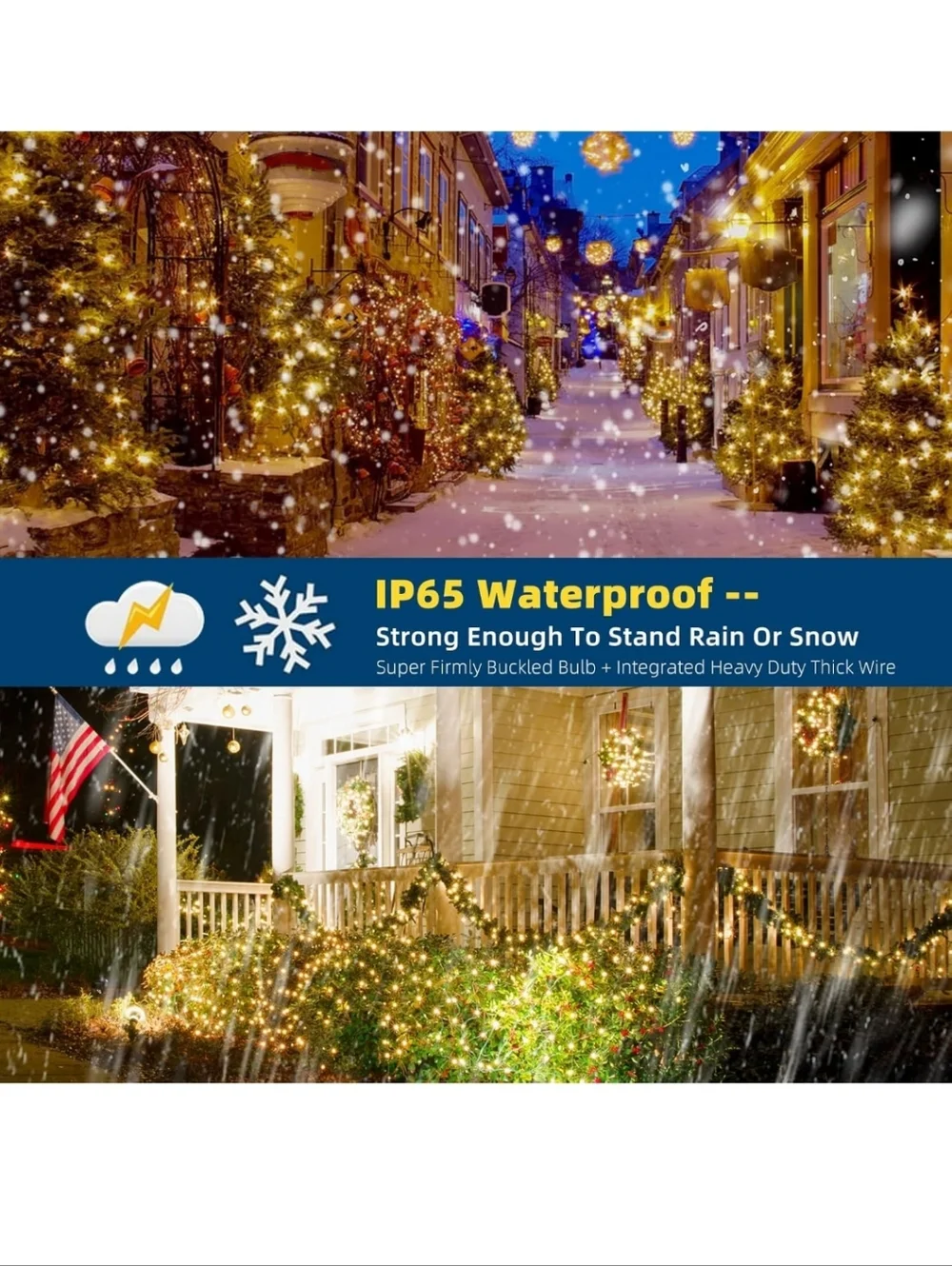MZD8391 328FT 1000LEDs Christmas Lights Outdoor Indoor 8 Modes Christmas